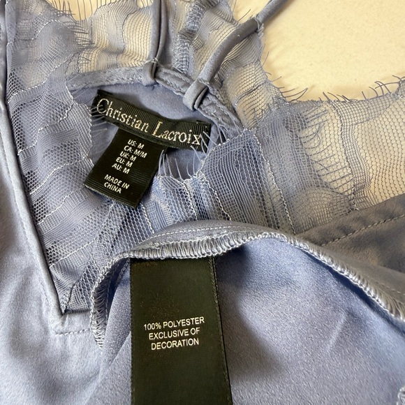 Christian Lacroix Lavender Satin Pajama Cami & Wide-Leg Pants - Picture 9 of 11